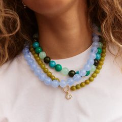 Mini Jane Beaded Necklace - Soft Blue