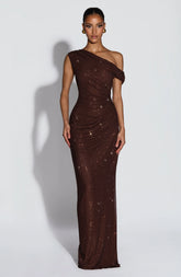 Ottilie Maxi Dress - Plum Brown