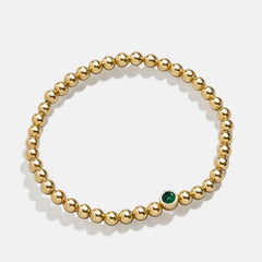 18K Gold Birthstone Pisa Bracelet - Emerald