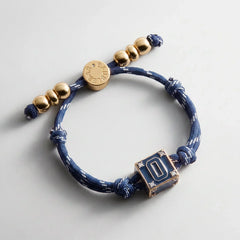 Block Party Varsity Number Custom Bracelet - Navy Single Digit