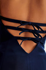 Meshki Neeka Strapless Bow Back Mini Dress - Navy