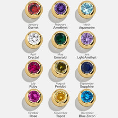 14K Gold Birthstone Huggie Earrings - Amethyst