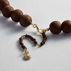 Mini Jane Beaded Necklace - Dark Wood