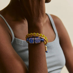 Block Party Varsity Number Custom Bracelet - Cobalt Single Digit