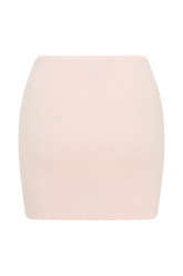 Monroe Embroidered Knit Mini Skirt - Baby Pink And Ivory