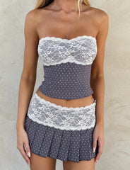 Kittie Lace Corset - Grey Dot