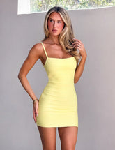 Midori Mini Bandage Dress - Yellow
