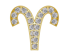 Aries Mini Zodiac Icon - Pavé/Gold