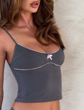 Emory Top - Grey Pinstripe
