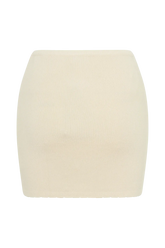 Monroe Embroidered Knit Mini Skirt - Cream And Ivory