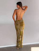 SPARROW MAXI DRESS - GREEN BURNOUT