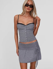Rowena Mini Skirt - Grey