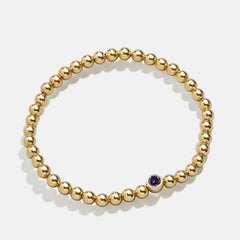 18K Gold Birthstone Pisa Bracelet - Light Amethyst