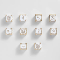 Block Party Varsity Number Custom Bracelet - White Single Digit