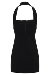 Amelita Suiting Halter Mini Dress - Black