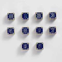 Block Party Varsity Number Custom Bracelet - Navy Double Digit