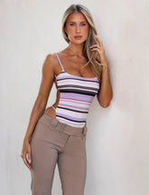 Minerva Bodysuit - Purple Stripe