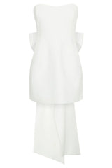 Meredith Strapless Bow Mini Dress - White