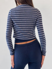 Timara Cardigan - Navy Stripe