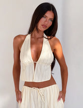 Lainey Top - Beige Stripe