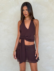 Indigo Mini Skirt - Brown : Chocolate