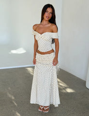 Denali Maxi Skirt - Cream Dot