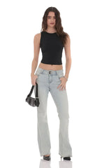 Open Back Twist Top in Black