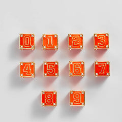 Block Party Varsity Number Custom Bracelet  - Tangerine Single Digit