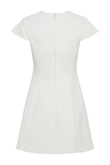 Remi Suiting Mini Dress With Floral Hardware - White
