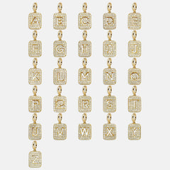 Block Pavé Initial Cluster Charm - G