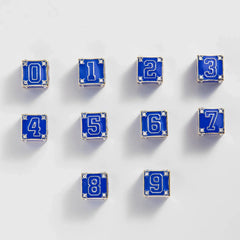 Block Party Varsity Number Custom Bracelet  - Cobalt Double Digit