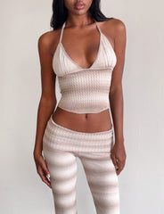 Marissa Knit Cami - Taupe Ombre Stripe