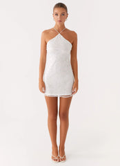 Rumi Beaded Mini Dress - White