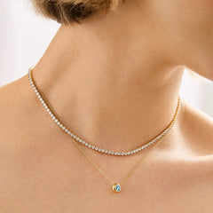 18K Gold Birthstone Pendant Necklace - Ruby