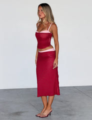 Caline Ruched Corset - Red