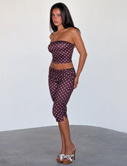 Vali Polka Dot Capri - Chocolate Pink Dot