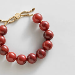 Jane Beaded Bracelet - Cherry Red Bead