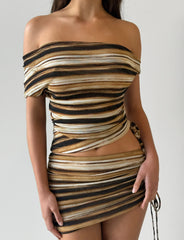 Braelyn Top - Brown Stripe