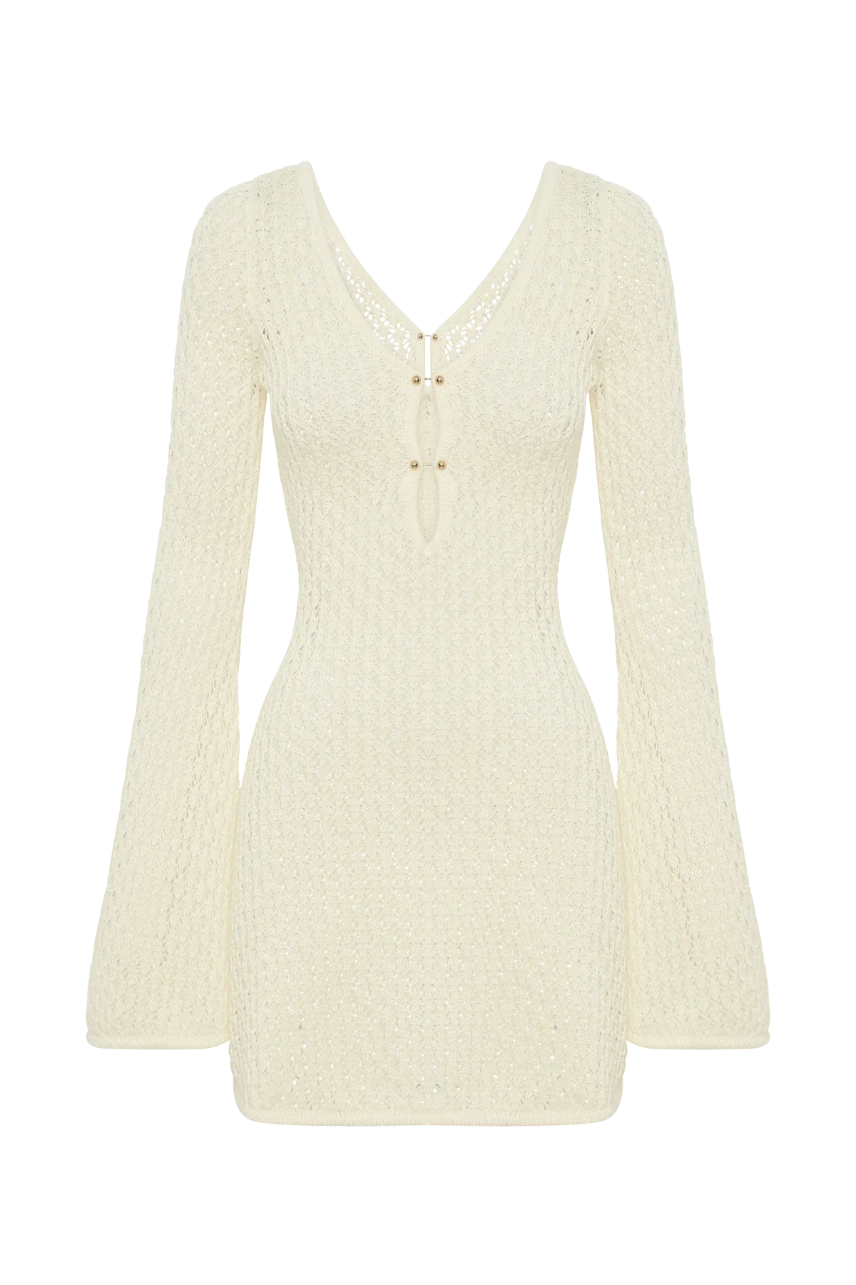 Kayleigh Crochet Knit Mini Dress - White