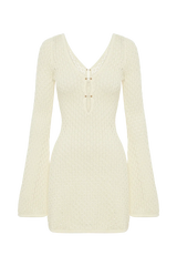 Kayleigh Crochet Knit Mini Dress - White