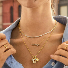 Block Pavé Initial Cluster Charm - G